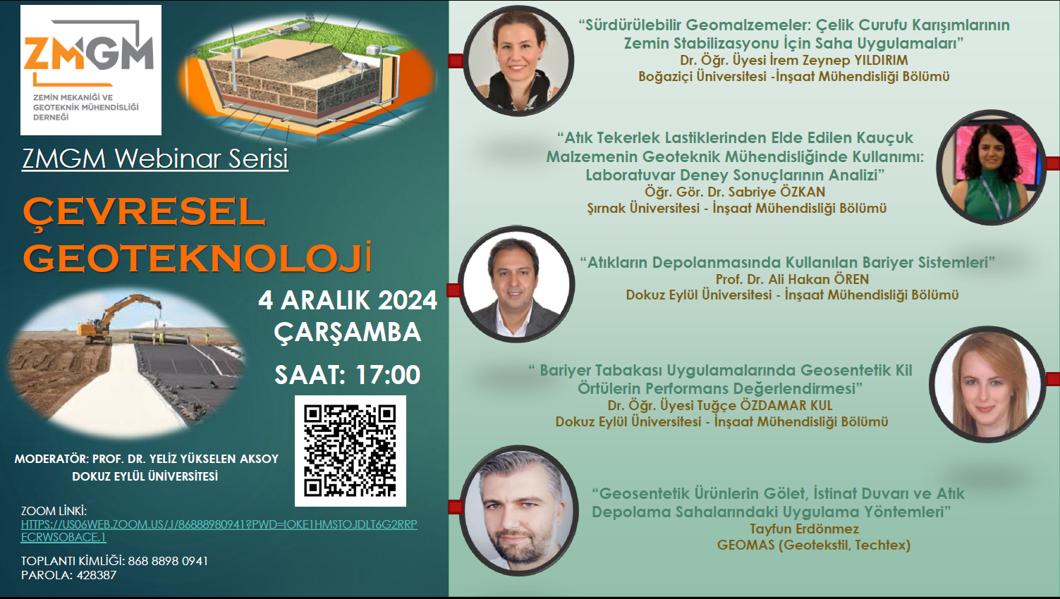 Zemin Mekaniği ve Geoteknik Mühendisliği Derneği Webinar Serisi: ÇEVRESEL GEOTEKNOLOJİ